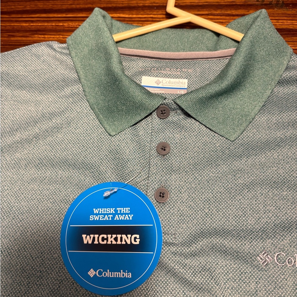 Columbia Men's Polo Shirt in Heathered Green